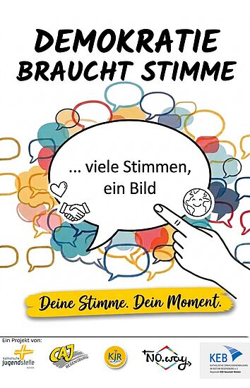 Demokratie braucht STIMME - viele Stimmen, ein Bild